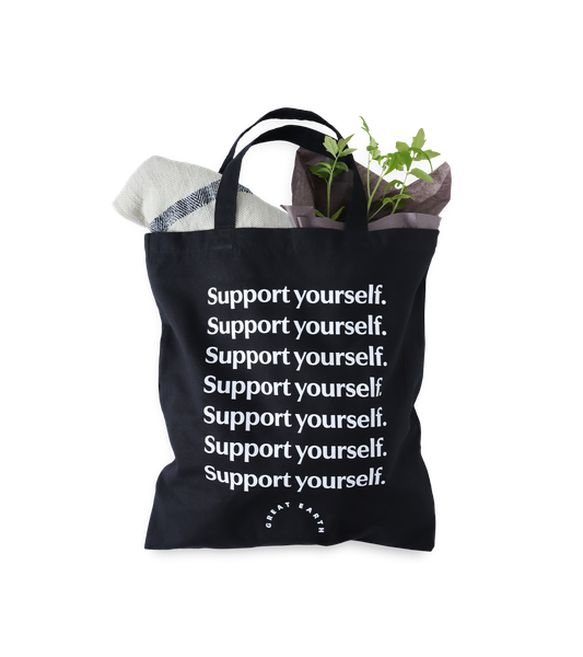 Organic Cotton Tote Bag – Black (Short)